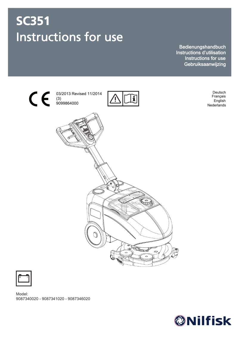 Page n°1 - Manuel utilisateur Nilfisk SC351