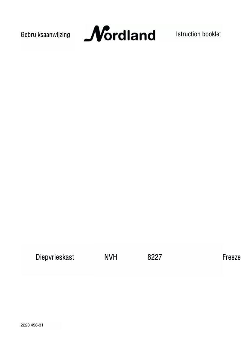 Page n°1 - Manuel utilisateur Nordland NVH 8227
