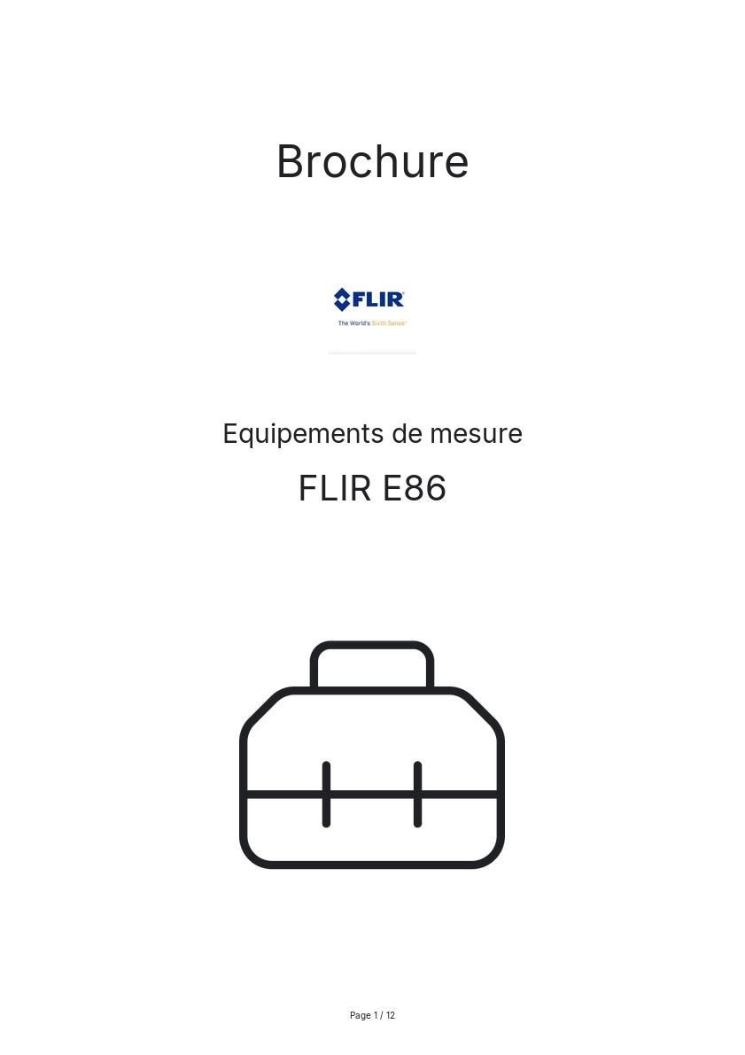 Page n°1 - Brochure FLIR E86