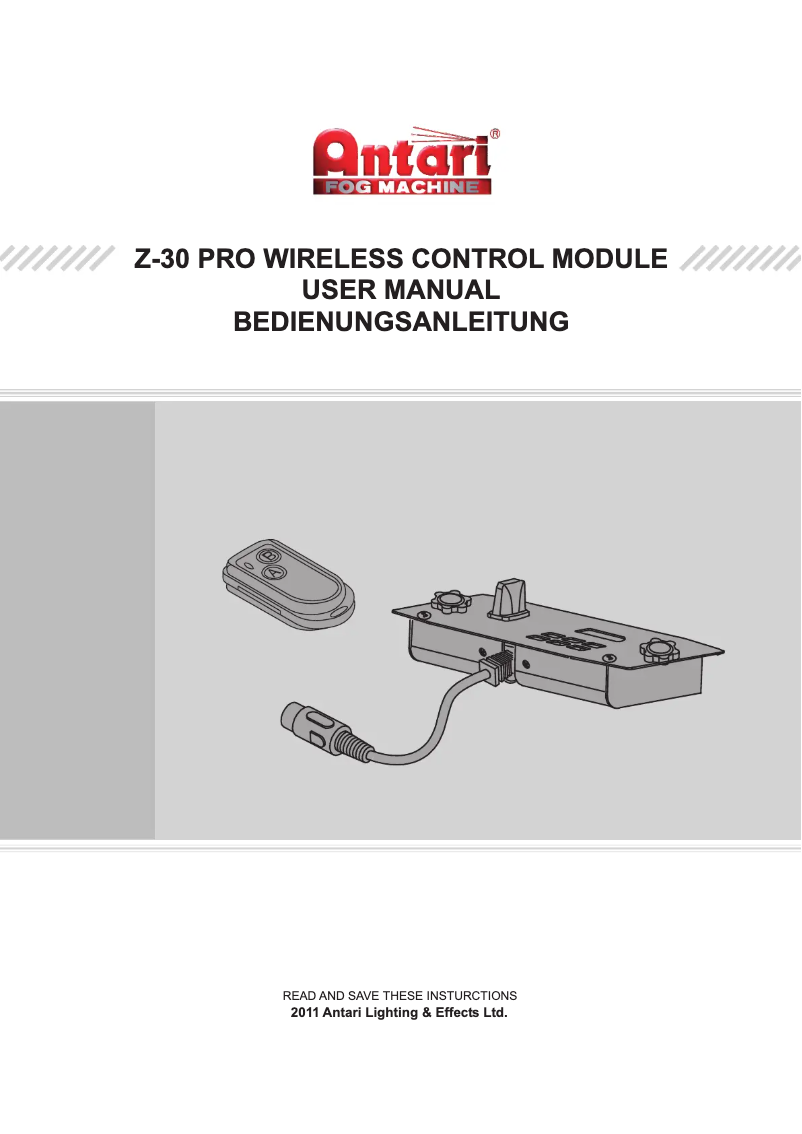 Page 1 de la notice Manuel utilisateur Antari Z-30