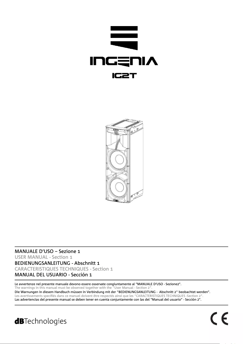 Página 1 del manual Manual de usuario DB Technologies Ingenia IG2T