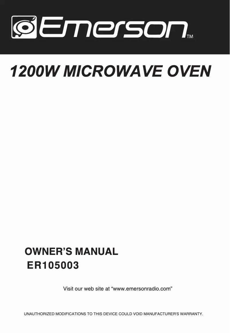 Page 1 de la notice Manuel utilisateur Emerson ER105003
