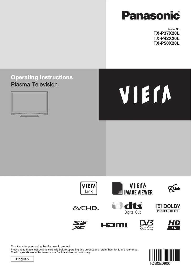 Page 1 de la notice Manuel utilisateur Panasonic Viera TX-P42X20L