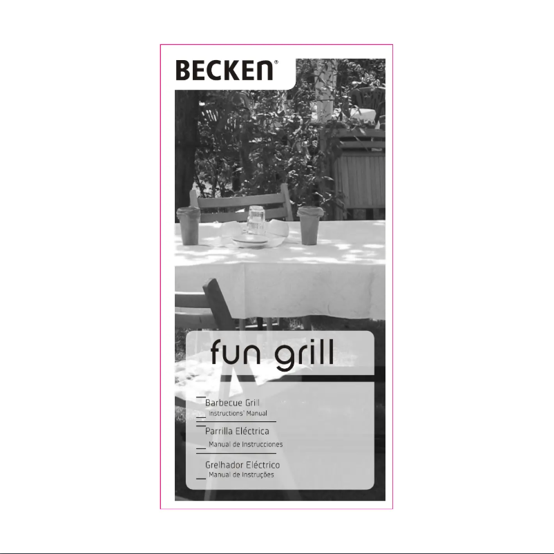 Page 1 de la notice Manuel utilisateur Becken Fun Grill
