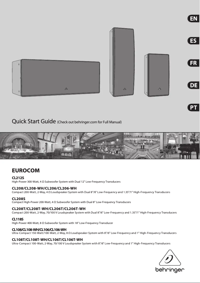 Page n°1 - Manuel utilisateur Behringer EUROCOM CL212S