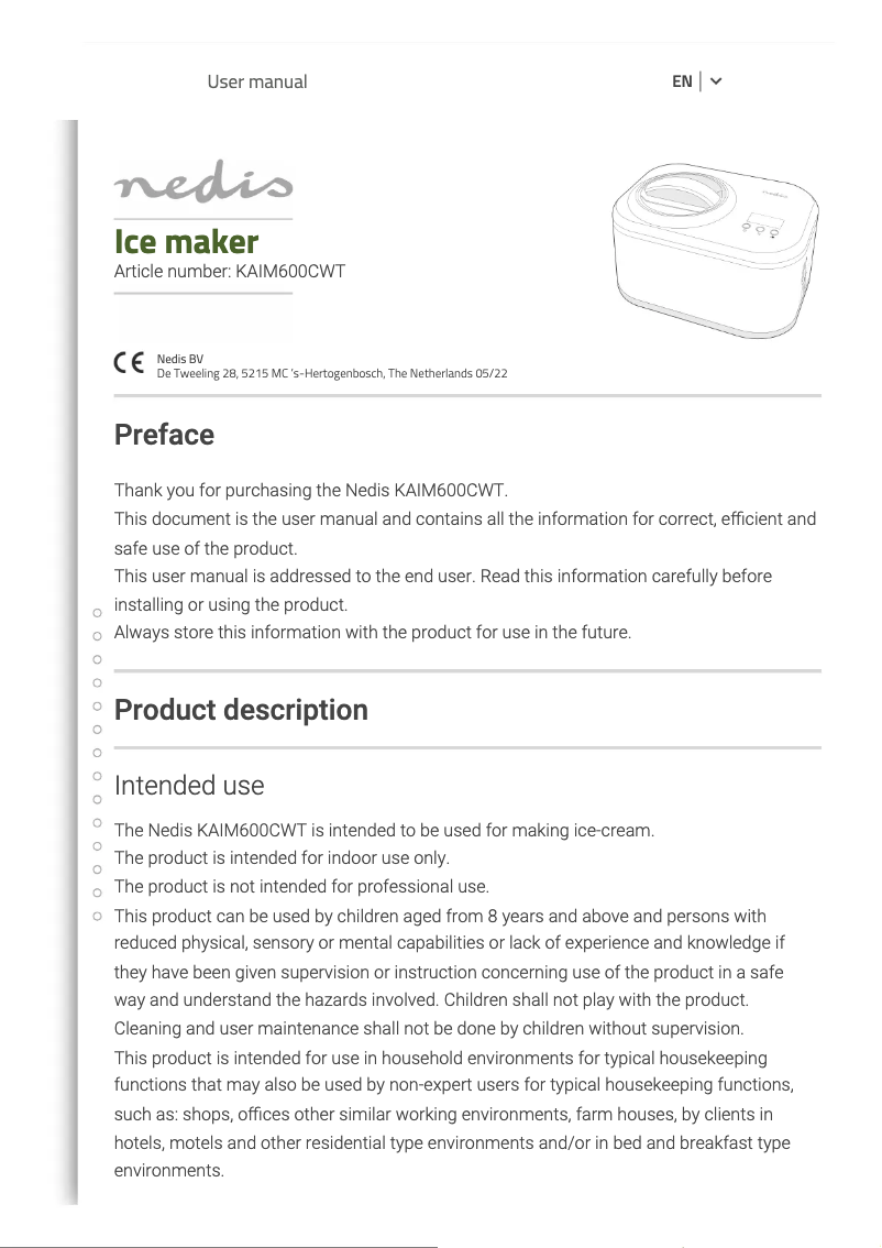 Page n°1 - Mode d'emploi Nedis KAIM600CWT
