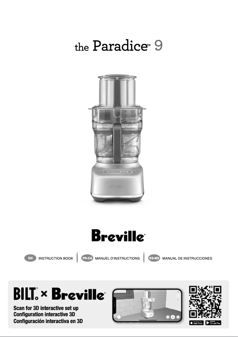 Page n°1 - Manuel utilisateur Breville the Paradice 9 BFP638