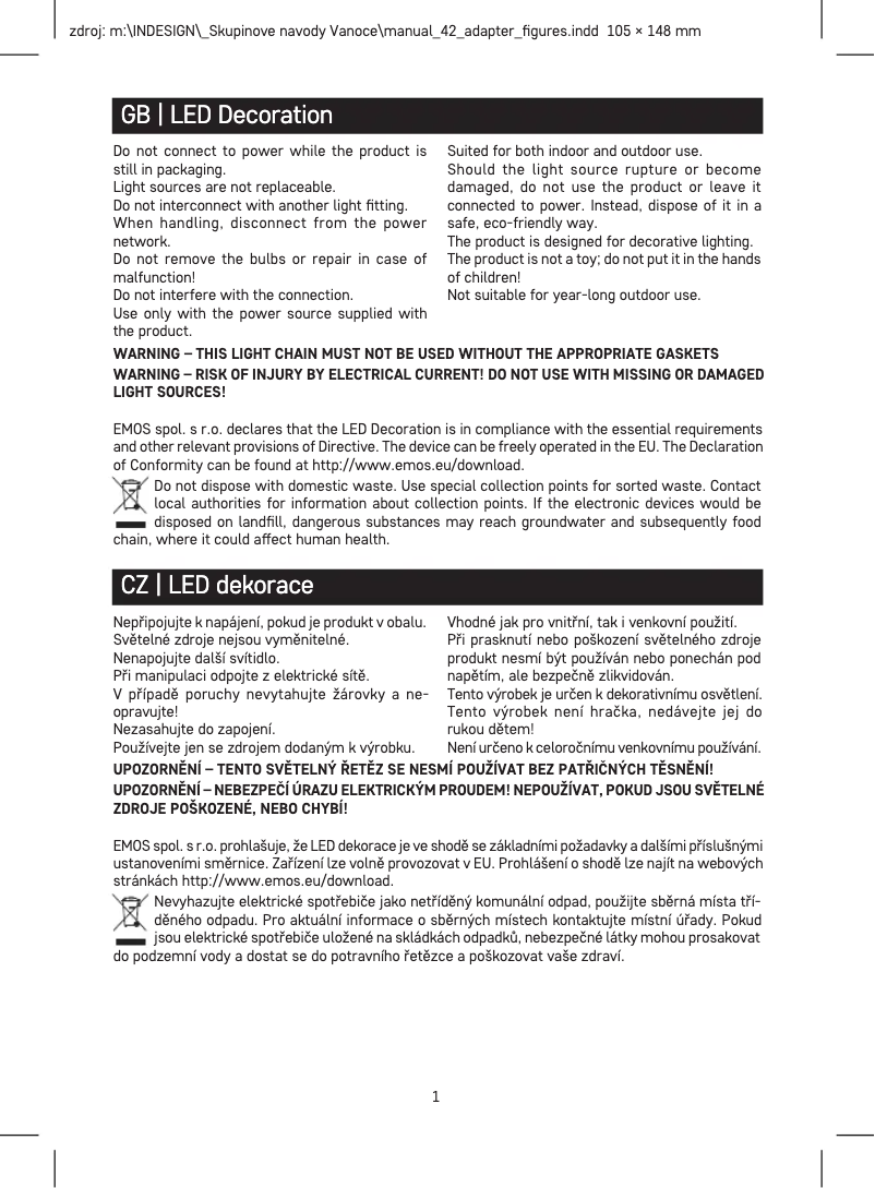 Page 1 de la notice Manuel utilisateur Emos DCFC25