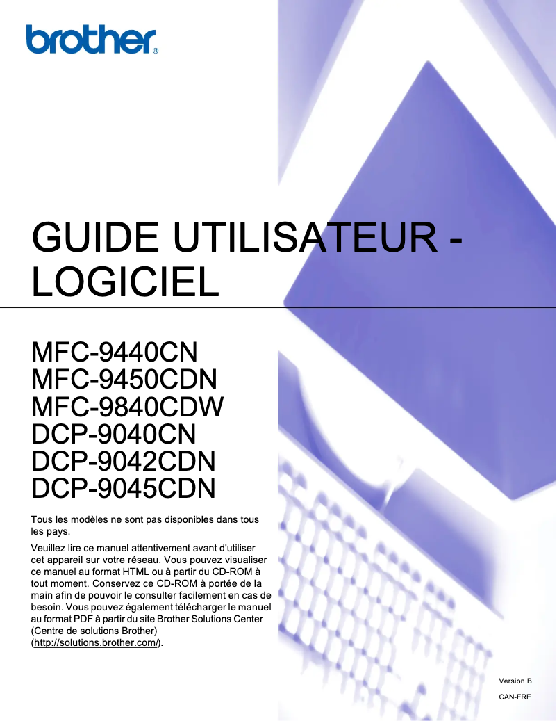 Page n°1 - Manuel utilisateur Brother DCP-9040CN