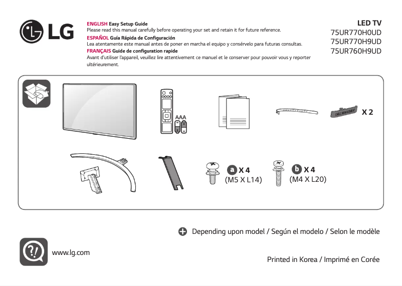 Page 1 of the manual User Manual LG 75UR770H9UD