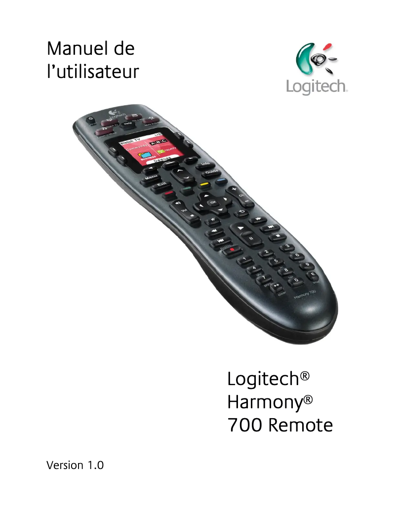 Page n°1 - Manuel utilisateur Logitech Harmony 700