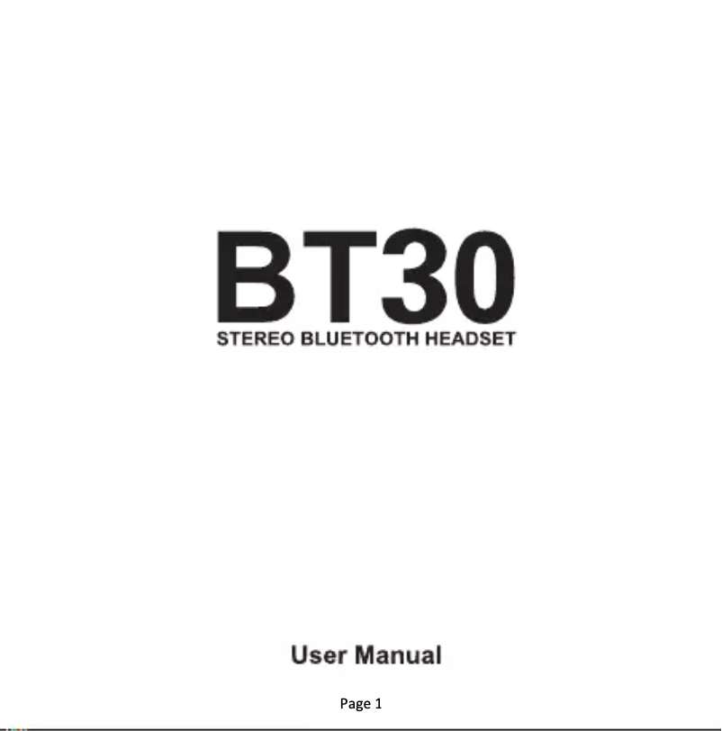 Page 1 de la notice Manuel utilisateur SoundMagic BT30