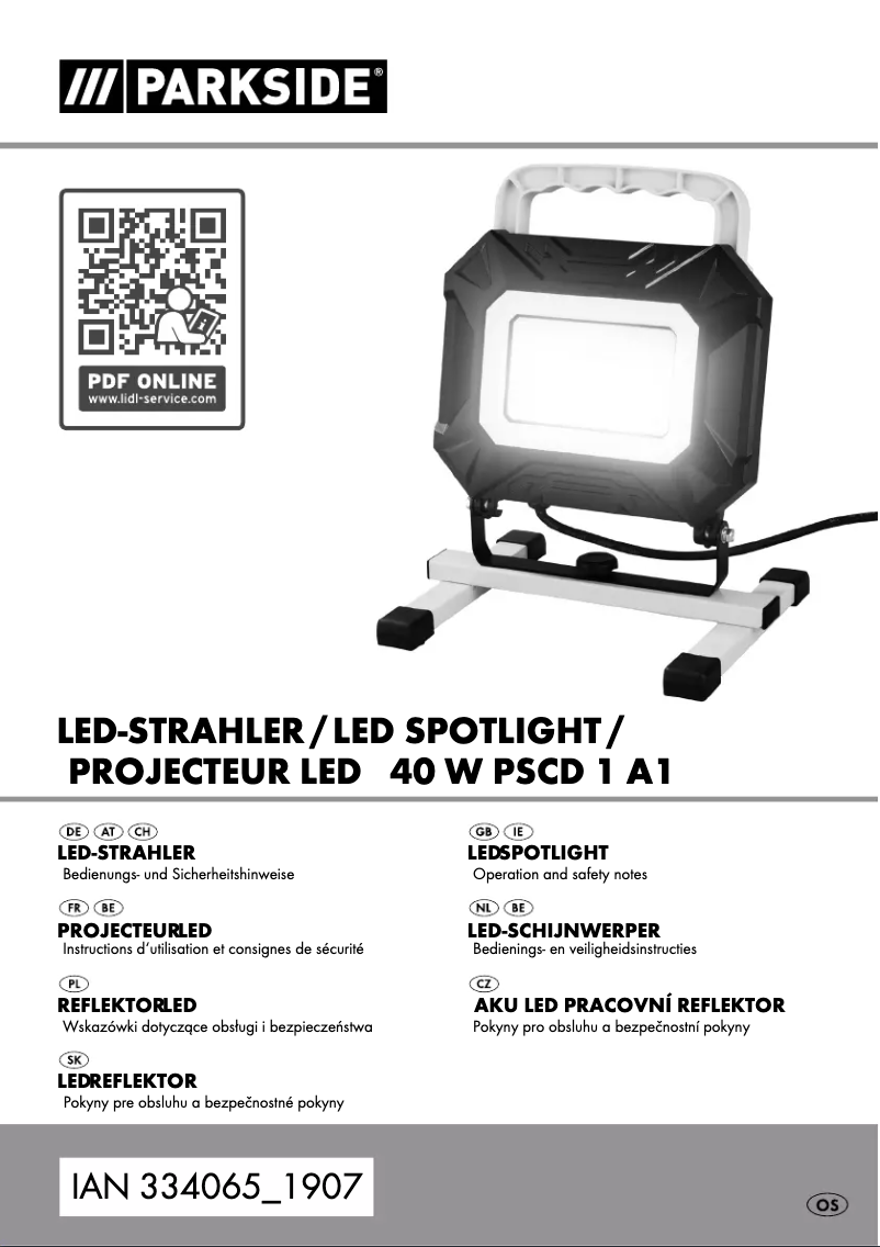Page 1 de la notice Manuel utilisateur Parkside PSCD 1 A1
