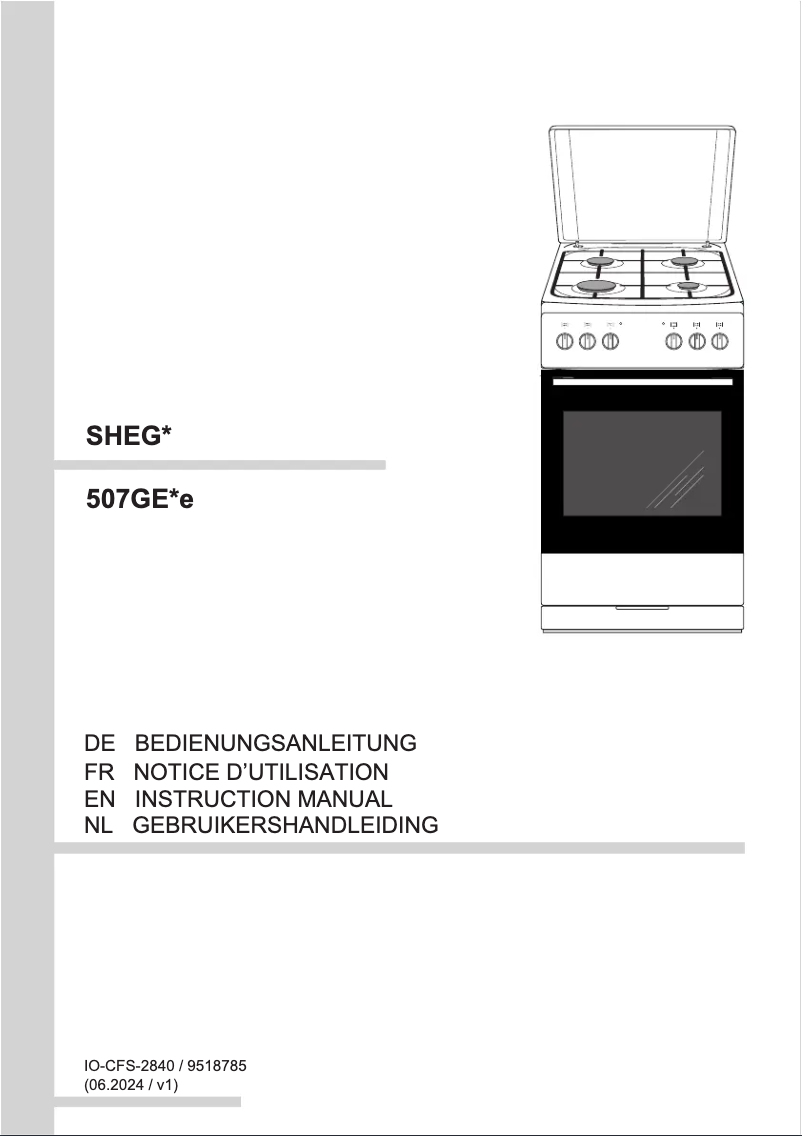 Page n°1 - Manuel utilisateur Amica SHEG 11557 W