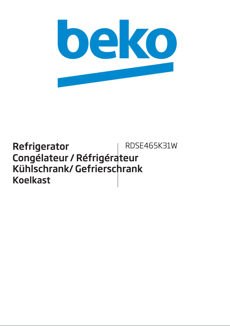 Page 1 de la notice Manuel utilisateur Beko RDSE465K31W