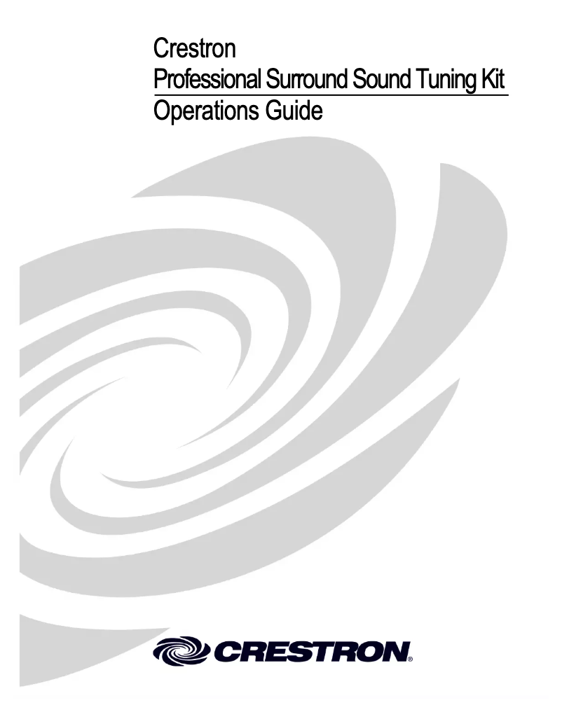 Page n°1 - Manuel utilisateur Crestron CSSTK