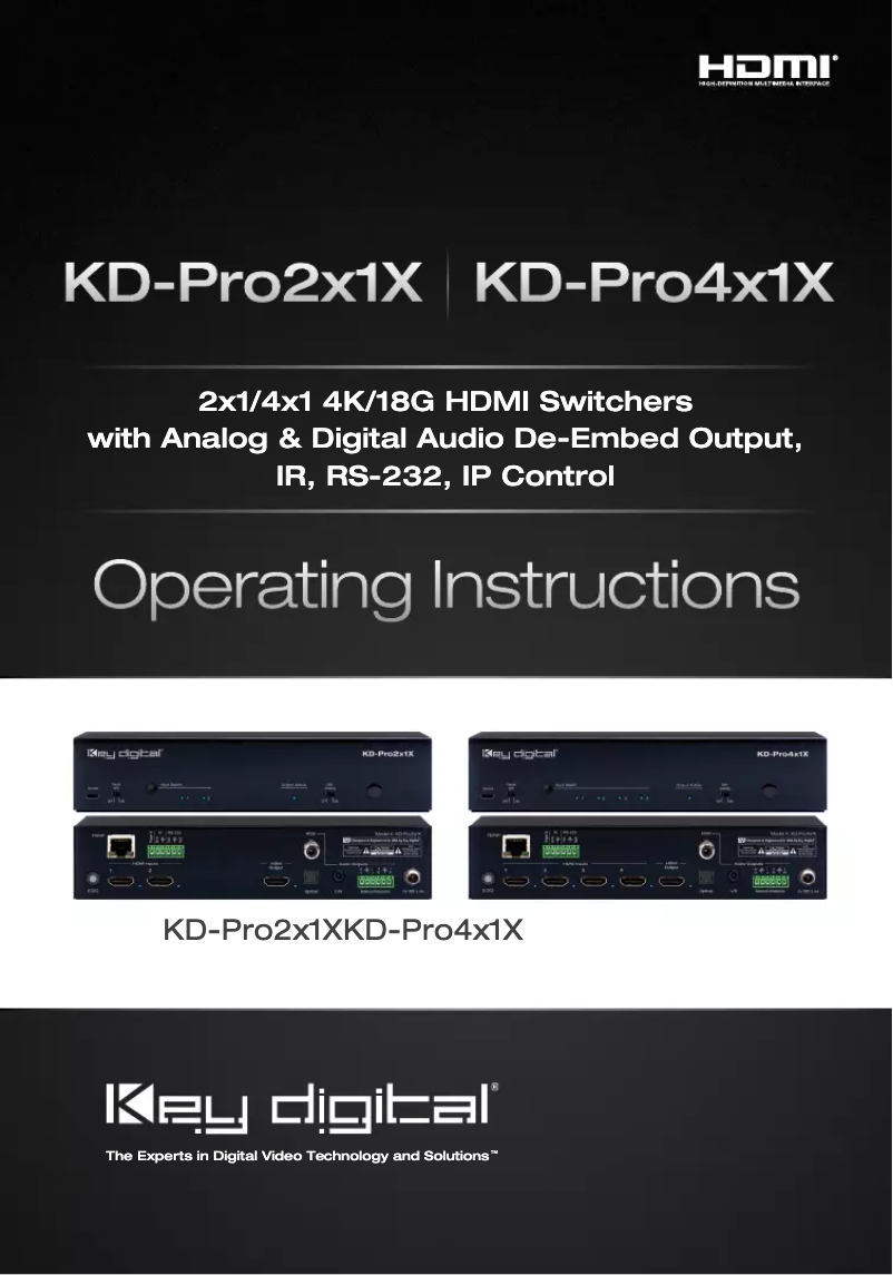 Page 1 de la notice Manuel utilisateur Key Digital KD-Pro4x1X-2