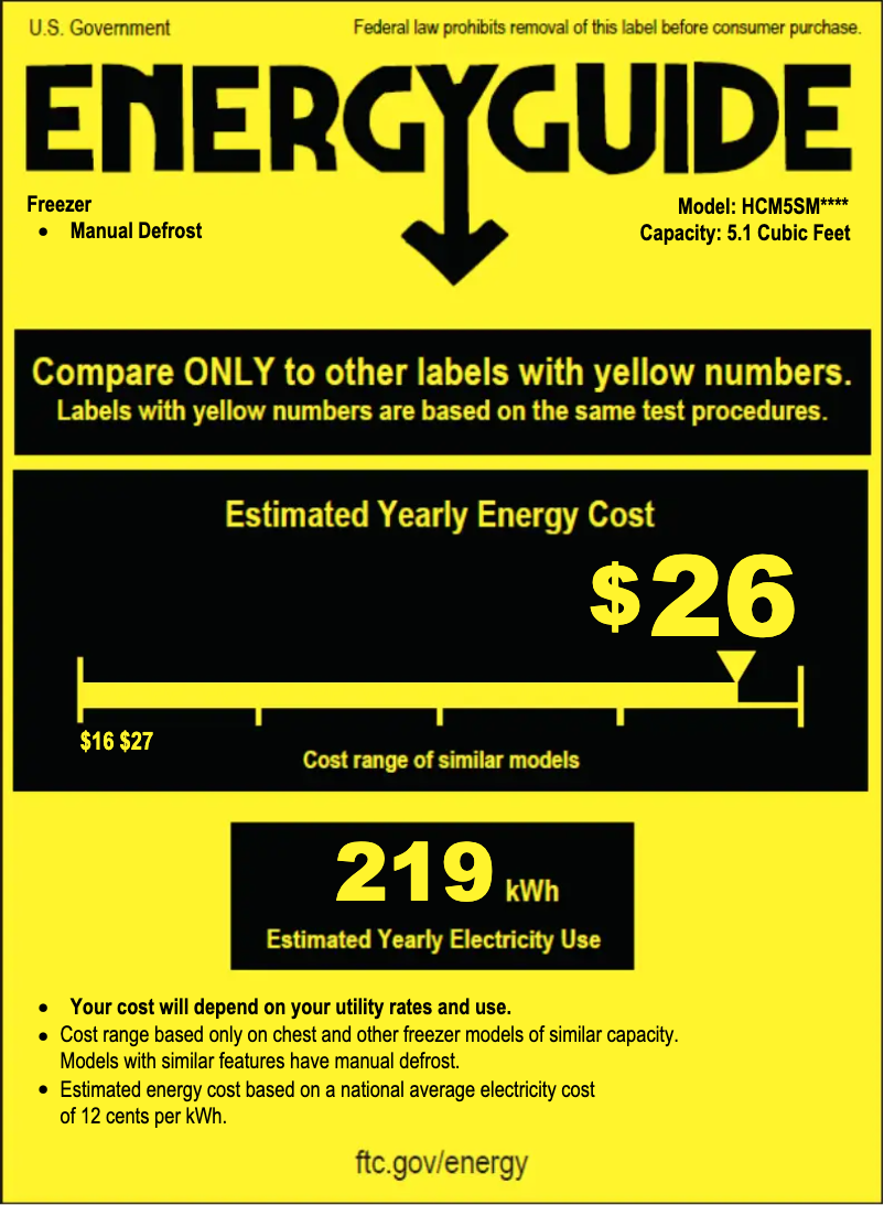 Página 1 del manual Etiqueta energética Hotpoint HCM5SMWW