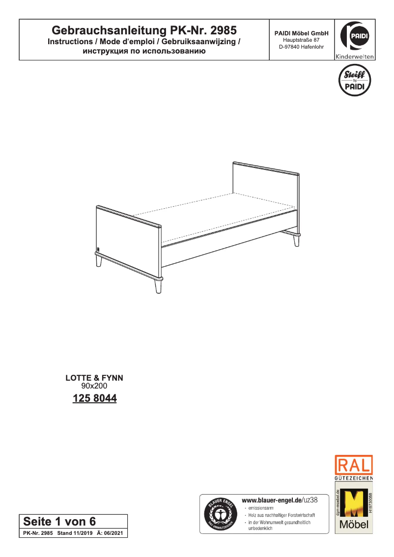 Image de la première page du manuel de l'appareil Lotte & Fynn