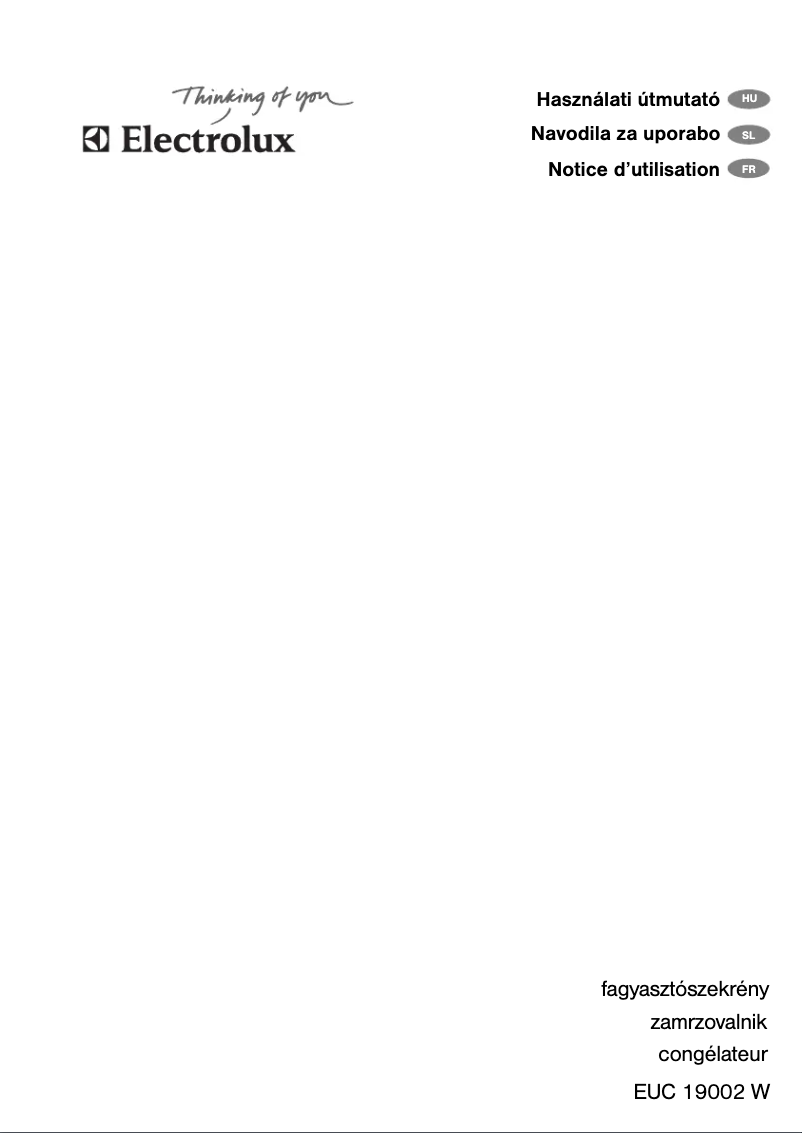 Page 1 de la notice Manuel utilisateur Electrolux EUC19002W