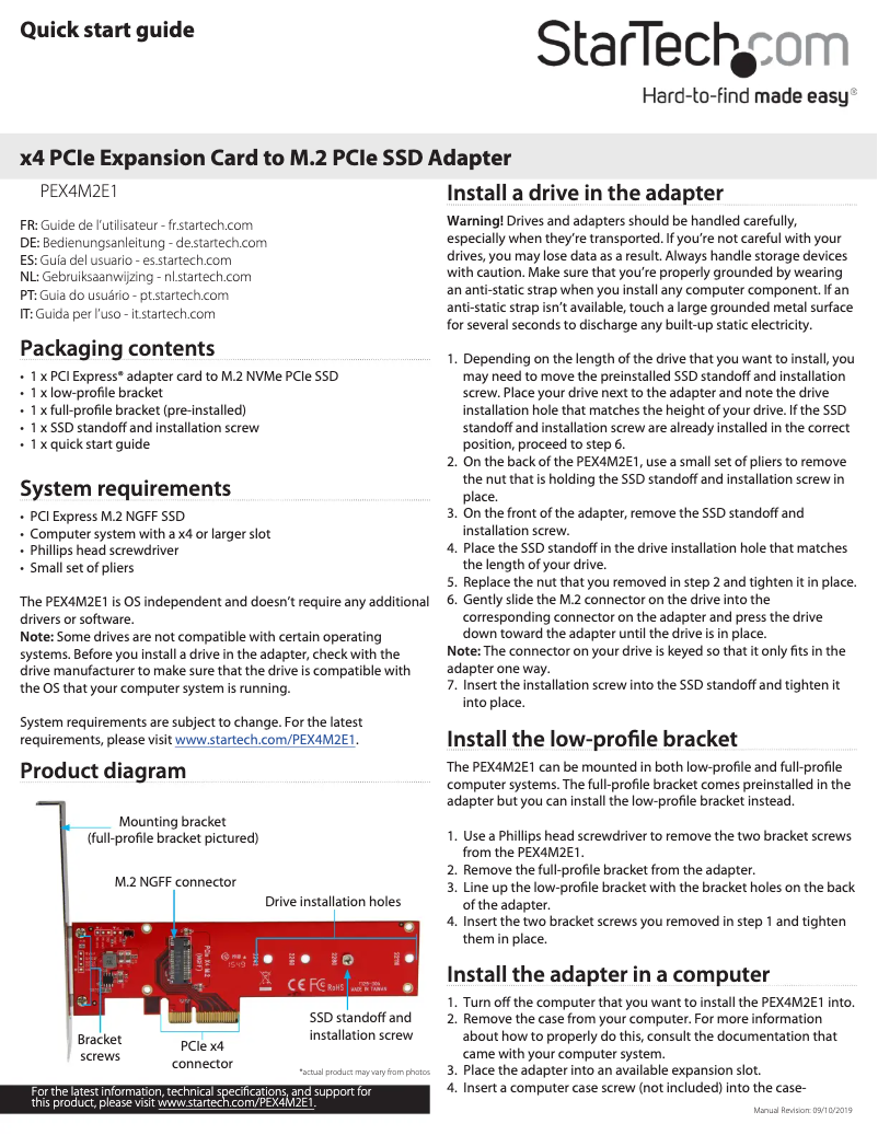 Image de la première page du manuel de l'appareil PEX4M2E1