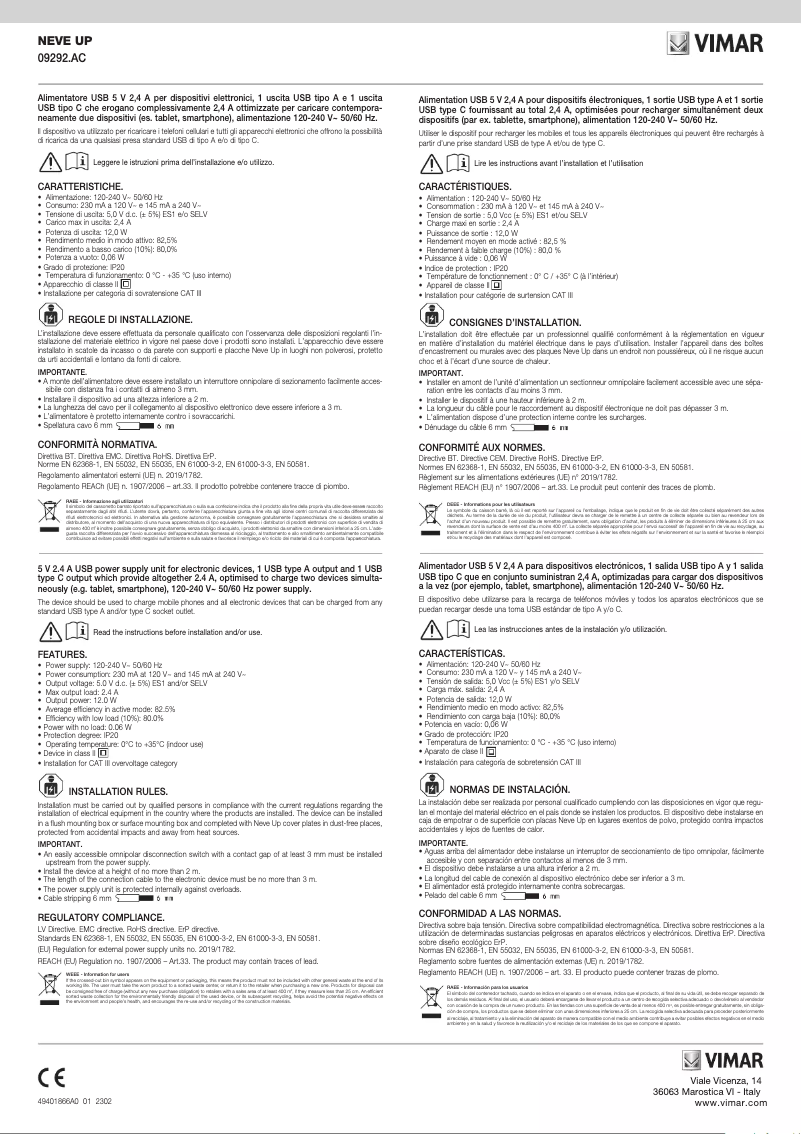 Image de la première page du manuel de l'appareil 09292.AC