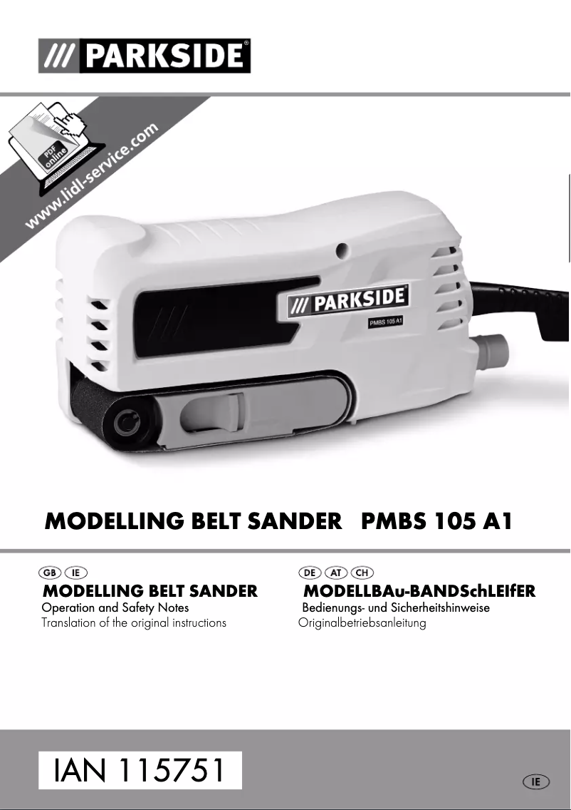 Page n°1 - Manuel utilisateur Parkside PMBS 105 A1