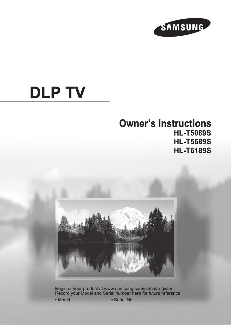 Page n°1 - Manuel utilisateur Samsung HL-T5089S