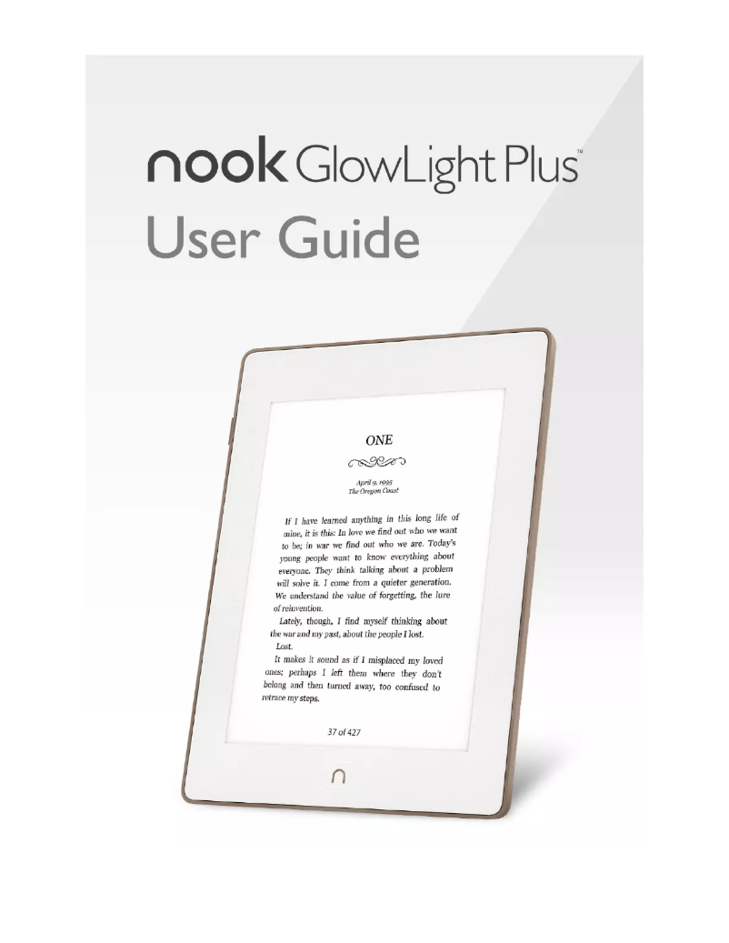 Image de la première page du manuel de l'appareil Nook GlowLight Plus 6.0"