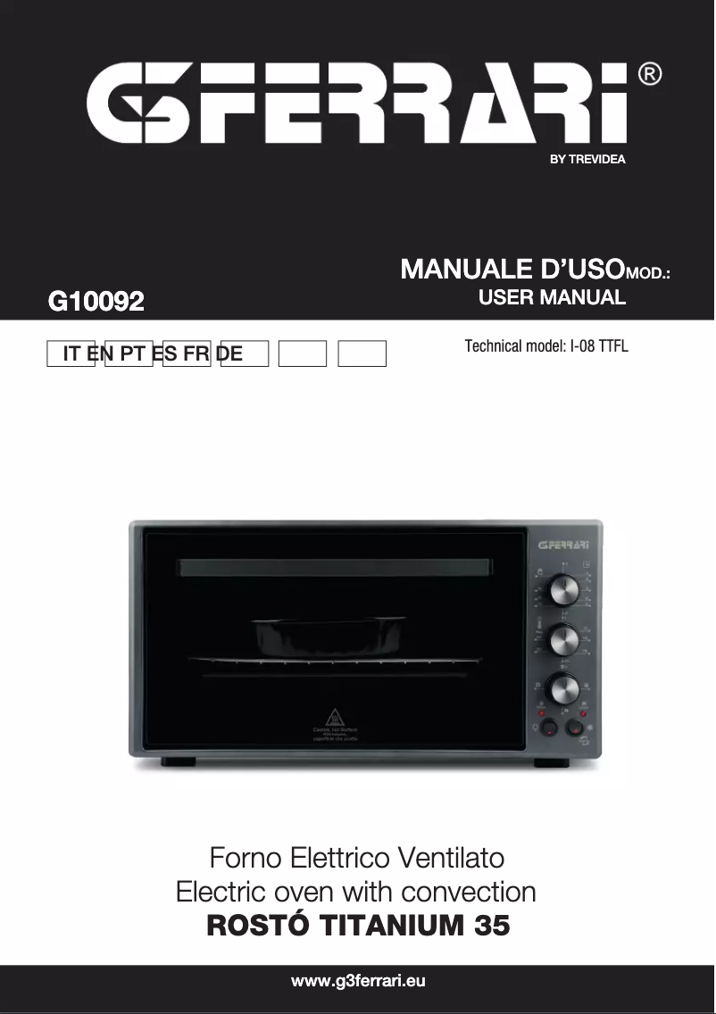 Page n°1 - Manuel utilisateur G3 Ferrari Rostó Titanium 35 G10092