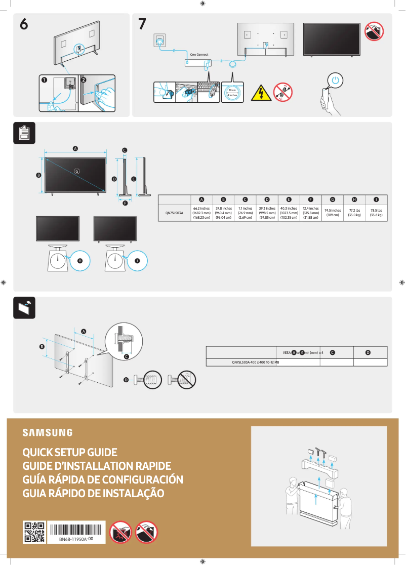 Image de la première page du manuel de l'appareil QN75LS03AAK