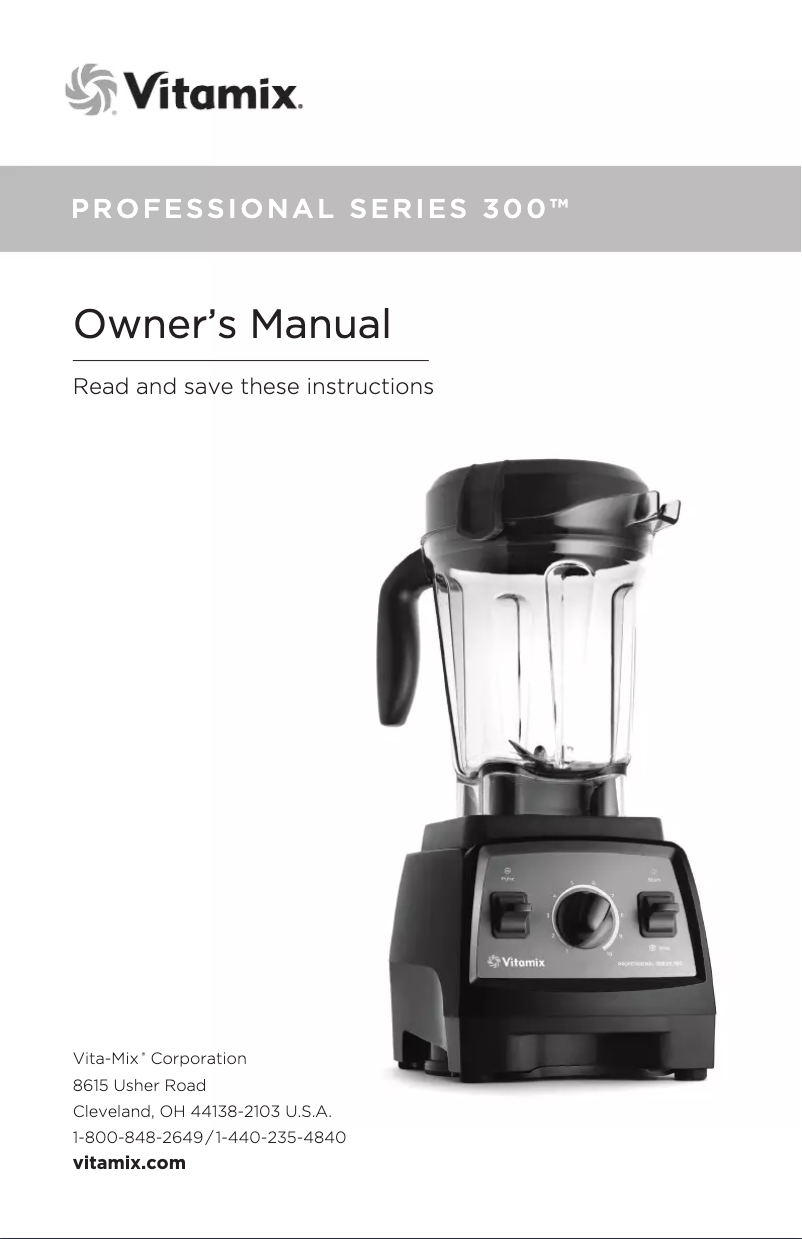 Página 1 del manual Manual de usuario Vitamix Professional Series 300