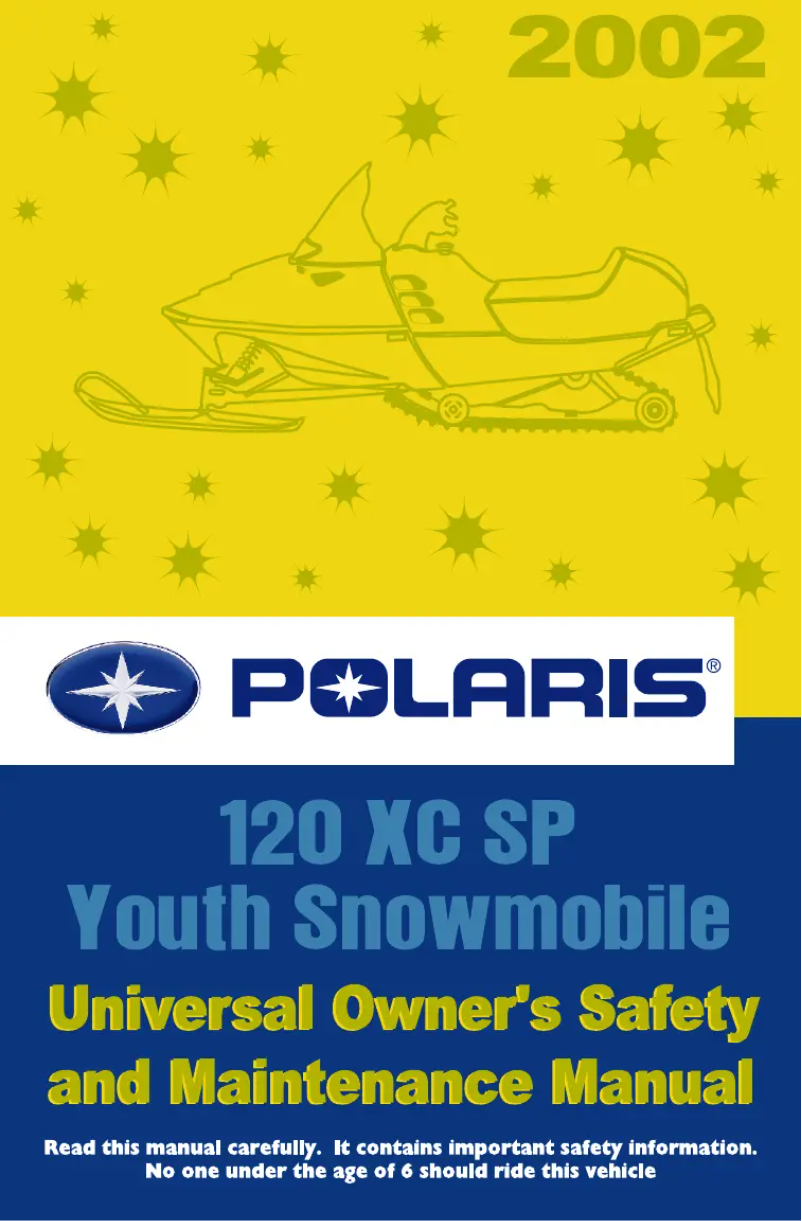 Image de la première page du manuel de l'appareil Youth Snowmobile 120 XC SP (2002)