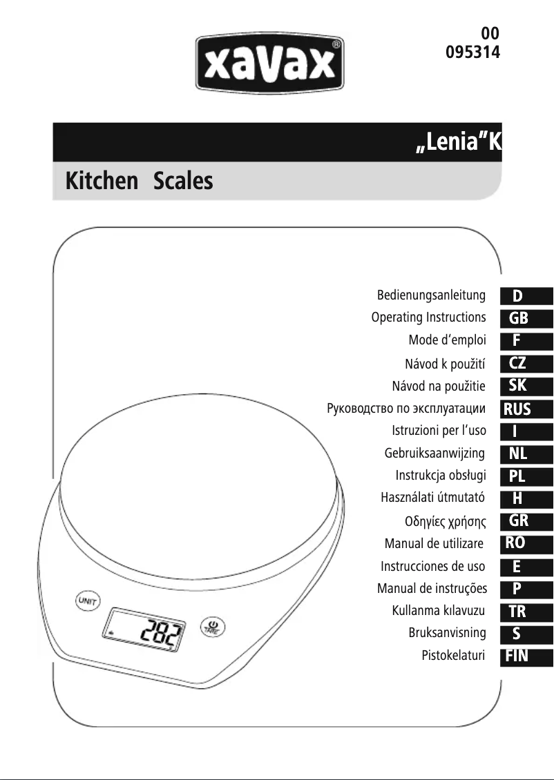 Page n°1 - Manuel utilisateur Xavax Lenia
