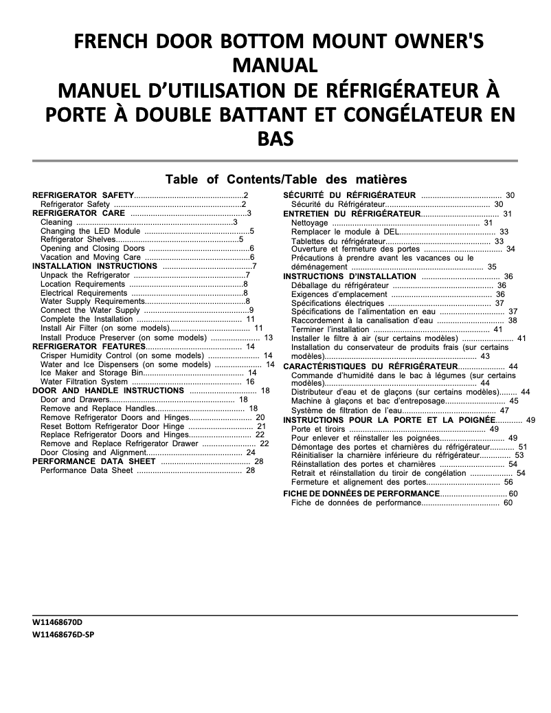 Image de la première page du manuel de l'appareil MRFF5036PZ