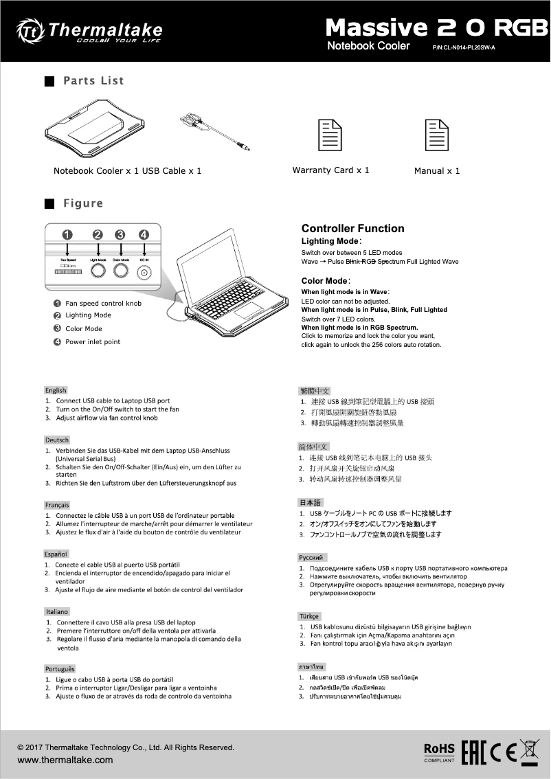 Page n°1 - Manuel utilisateur Thermaltake Massive 20 RGB