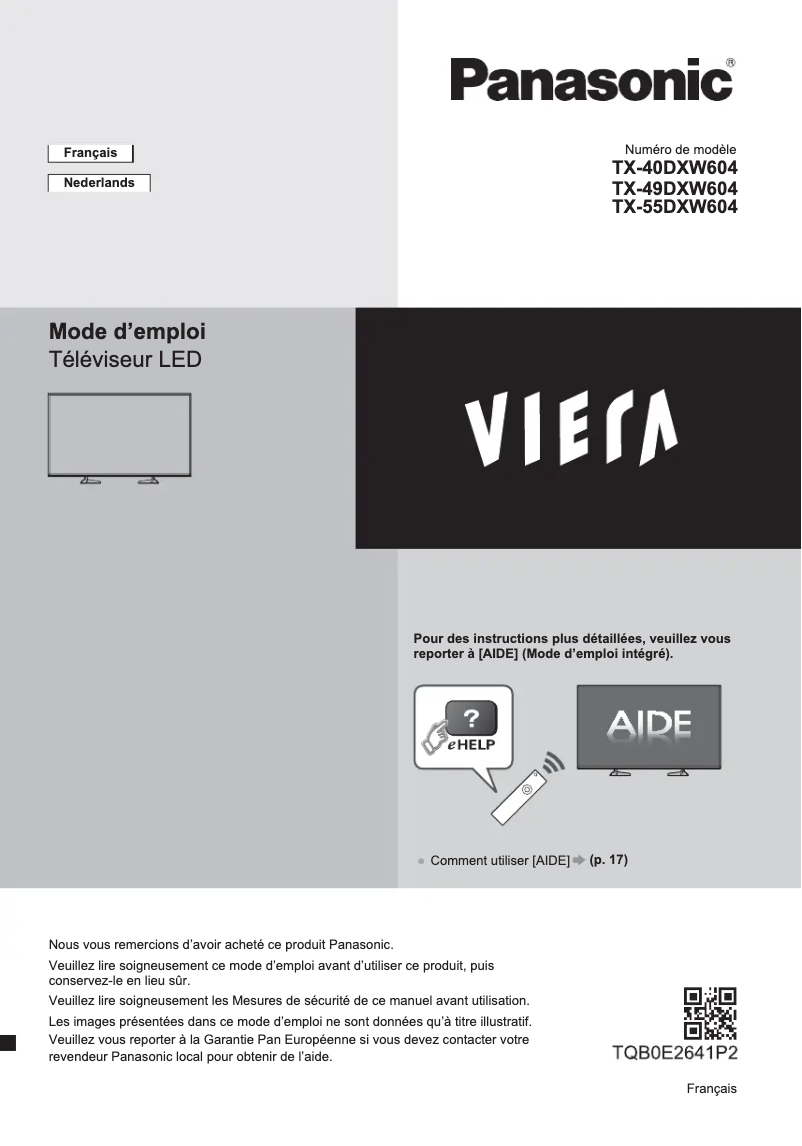 Página 1 del manual Guía de inicio rápido Panasonic TX-49DXW604