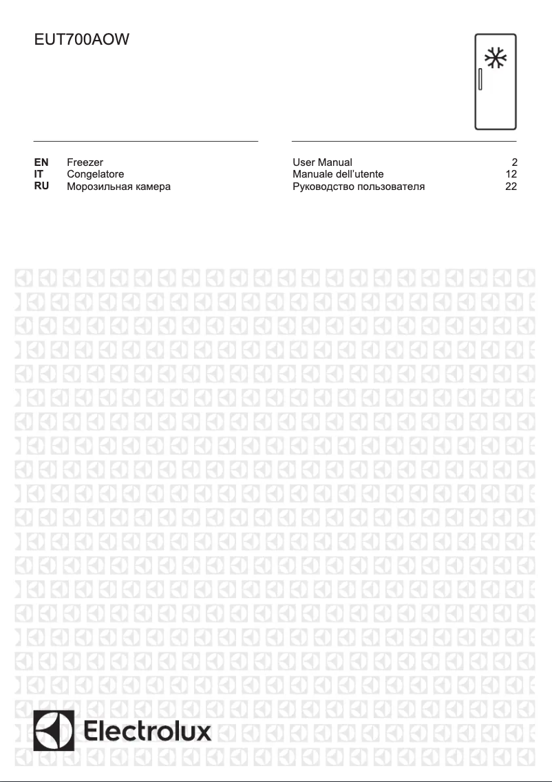 Page n°1 - Manuel utilisateur Electrolux EUT700AOW