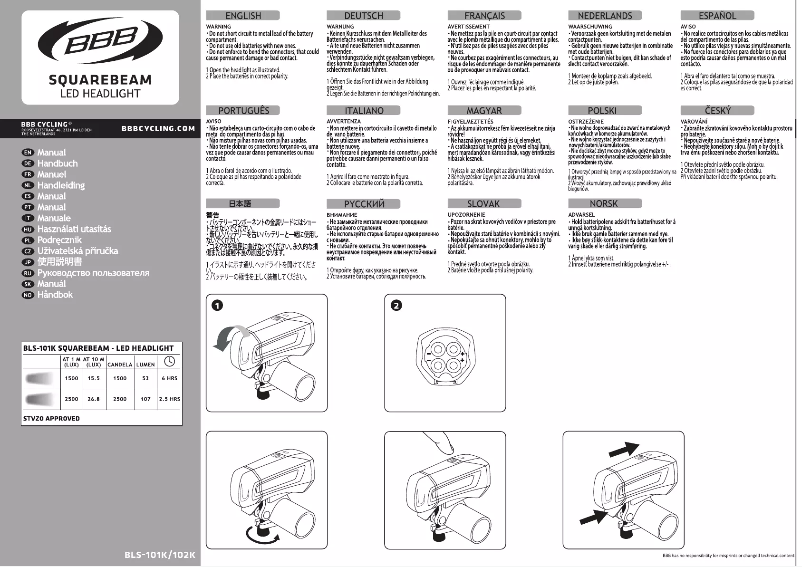 Page n°1 - Manuel utilisateur BBB SquareBeam BLS-101K