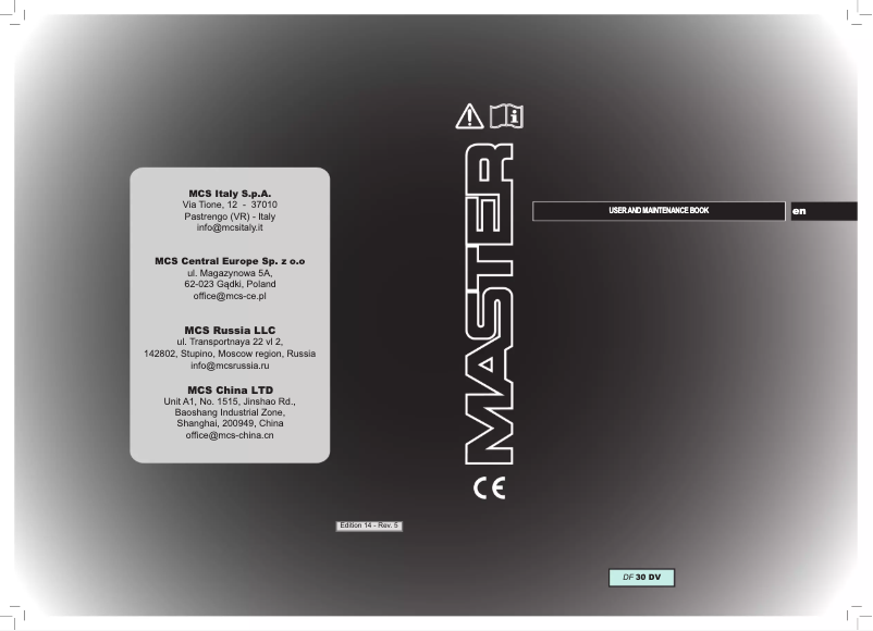 Página 1 del manual Manual de usuario Master DF 30 DV