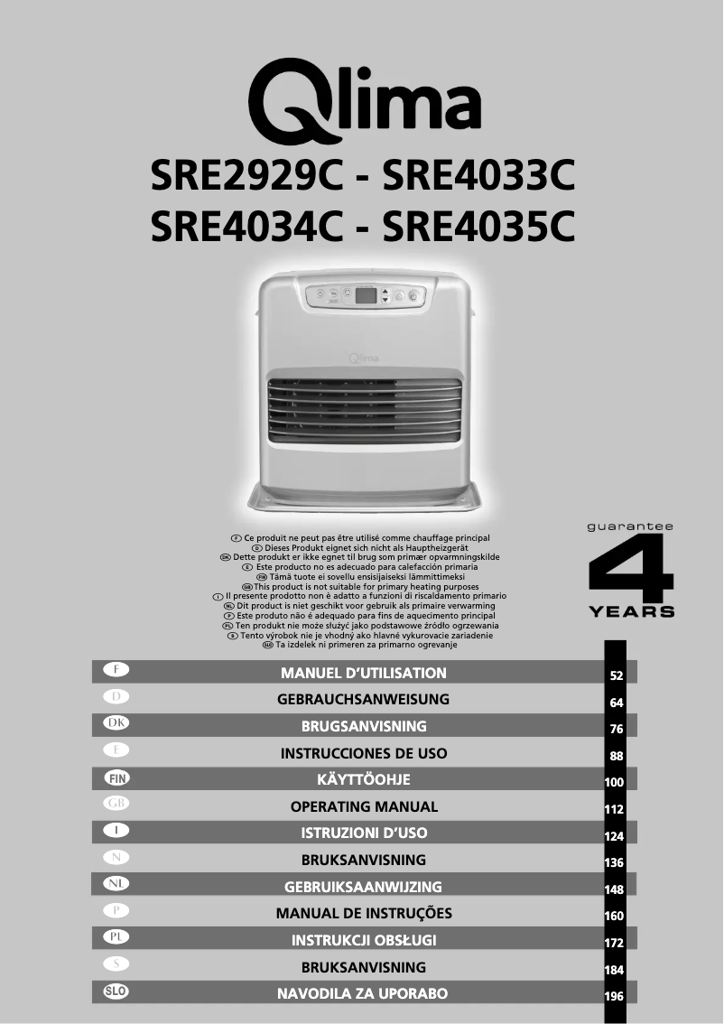 Image de la première page du manuel de l'appareil SRE4034C