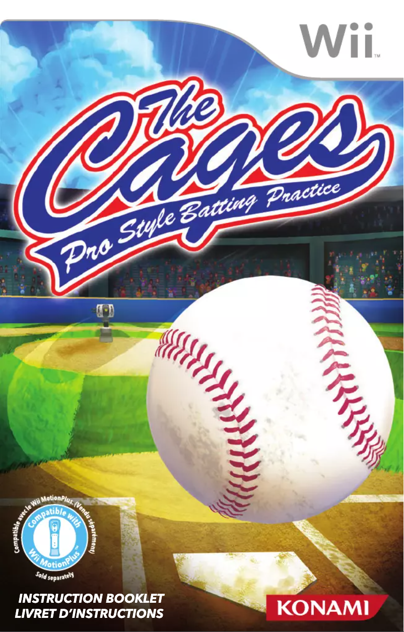 Page 1 de la notice Manuel utilisateur Konami The Cages: Pro Style Batting Practice (Wii)