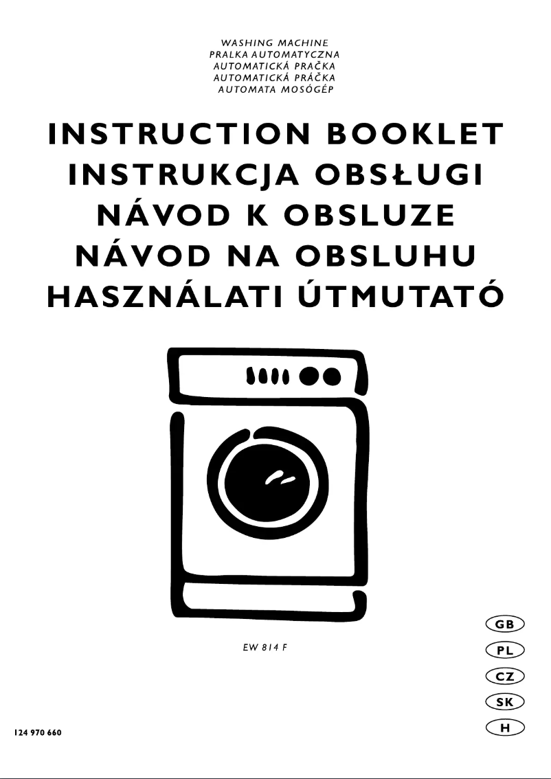 Page 1 de la notice Manuel utilisateur Electrolux EW814F