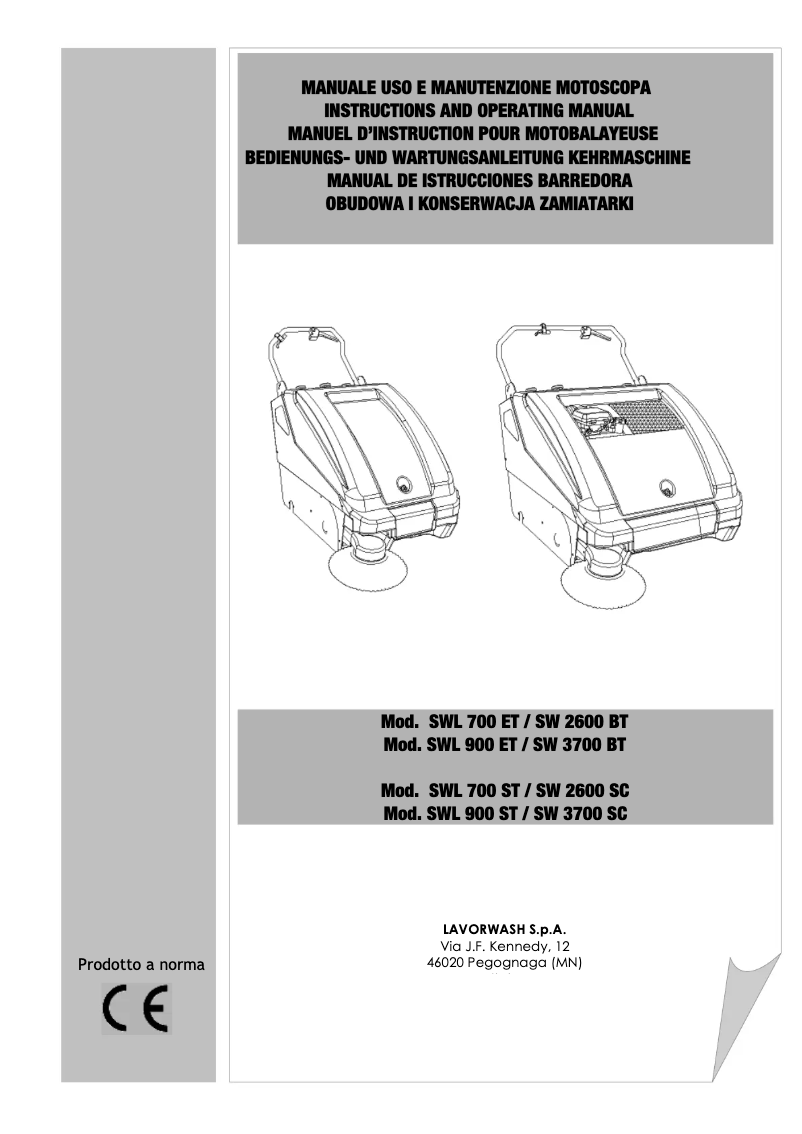 Página 1 del manual Manual de usuario Lavorwash SWL700ST