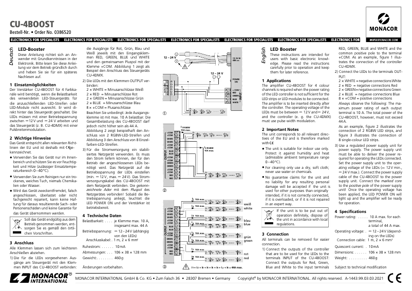 Image de la première page du manuel de l'appareil CU-4BOOST