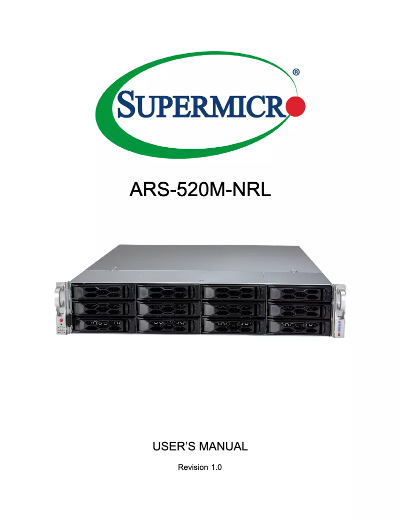 Page 1 de la notice Manuel utilisateur Supermicro SuperServer ARS-520M-NRL