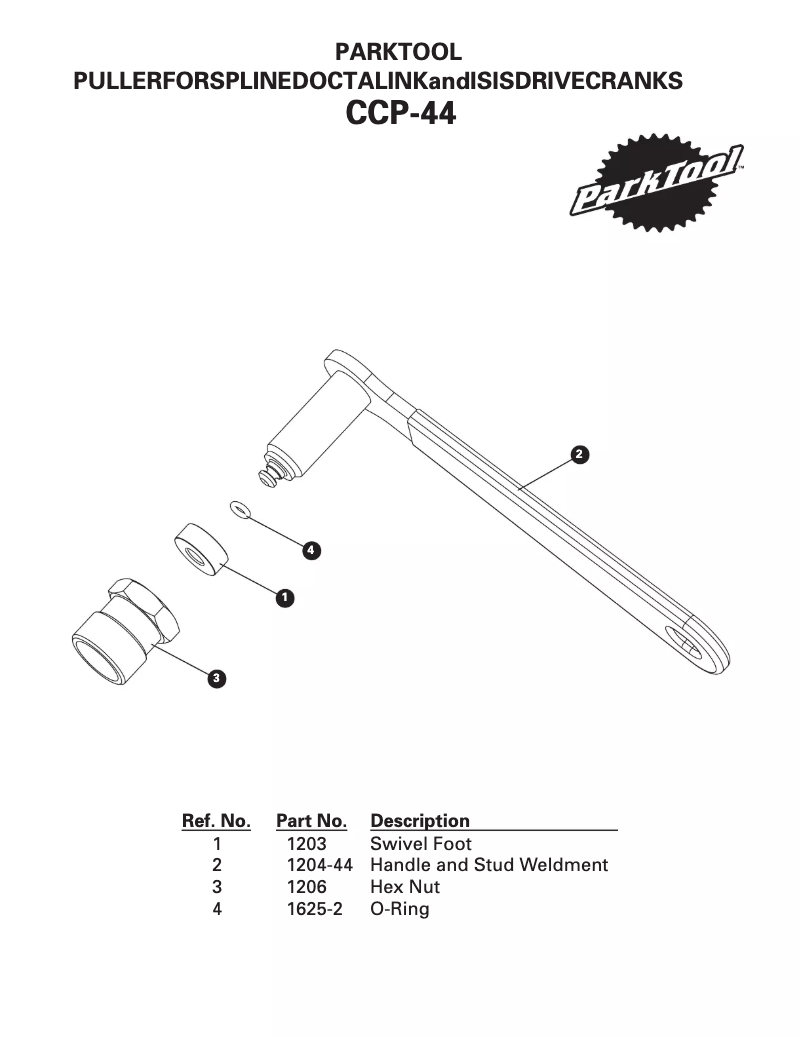 Page 1 de la notice Manuel utilisateur Park Tool CCP-44