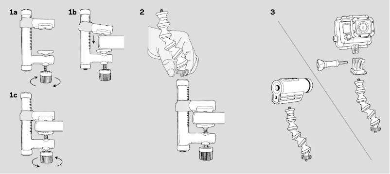 Page 1 de la notice Manuel utilisateur Joby Action Clamp & Gorillapod Arm
