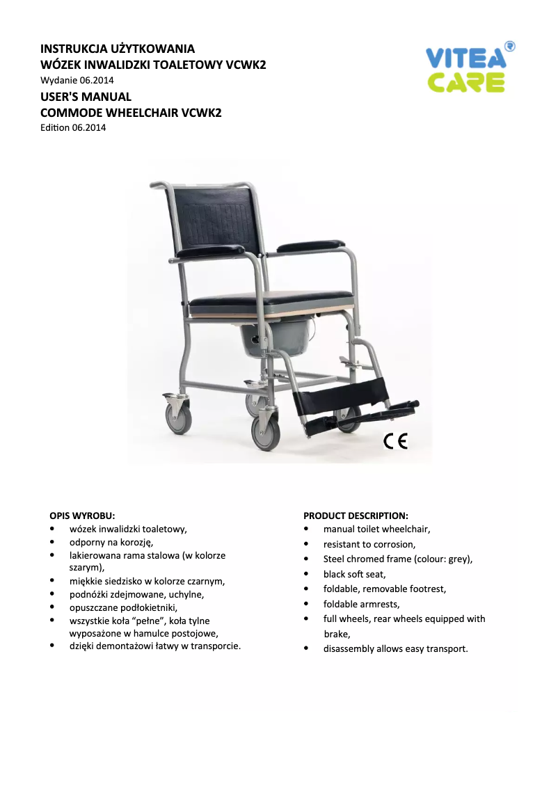 Page n°1 - Manuel utilisateur Vitea Care VCWK2