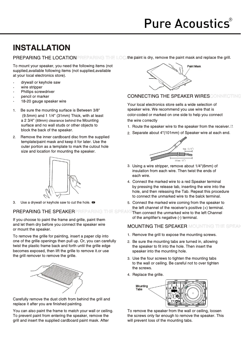 Page 1 de la notice Manuel utilisateur Pure Acoustics NR 6